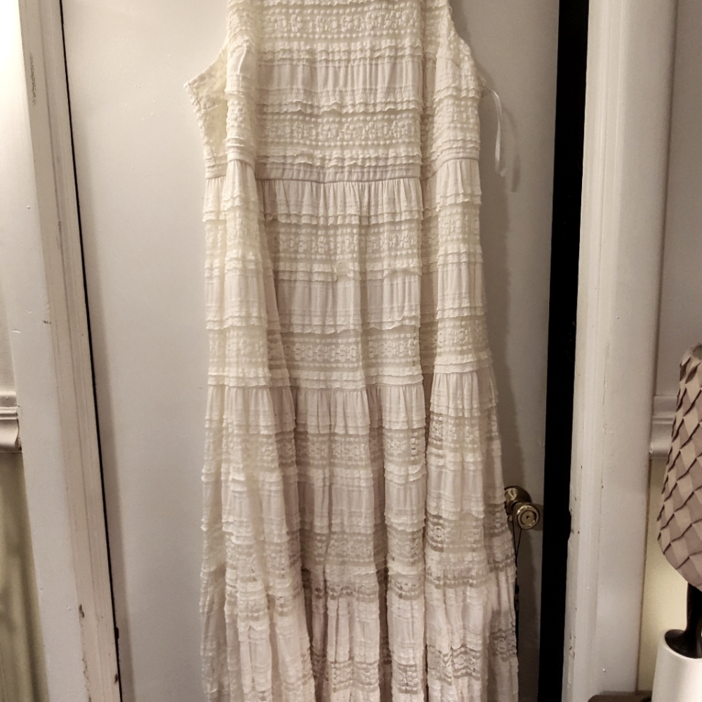 Torrid lace maxi dress, cream, size 24